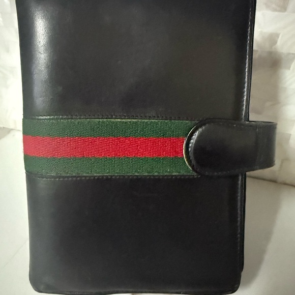 Vintage Gucci Agenda Planner with red and green stripe MM size - Picture 1 of 8